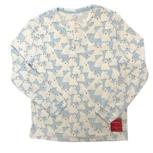 🆕 Wondershop Light Blue With Polar Bears Three Button Henley LS Sleep Shirt Sz L